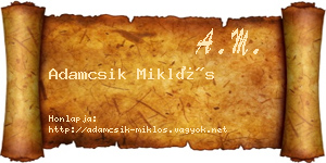 Adamcsik Miklós névjegykártya
